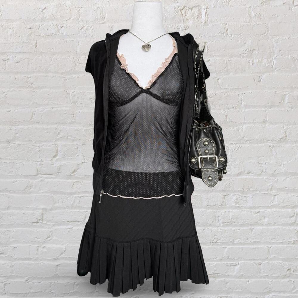 y2k mesh polkadot cami halter top